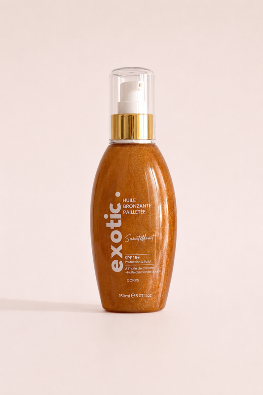 ✨ Huile bronzante pailletée — 150 ml