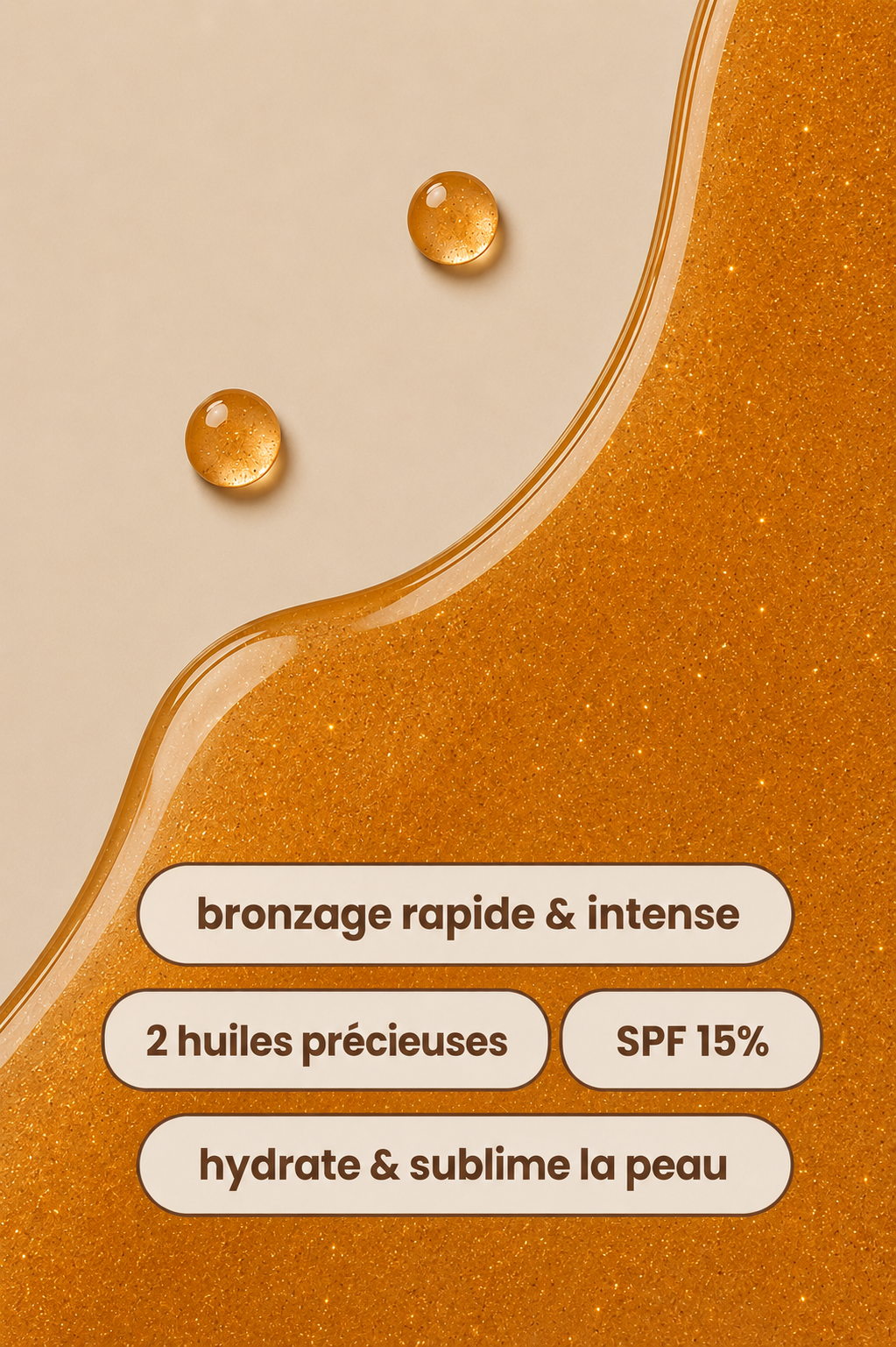 ✨ Huile bronzante pailletée — 150 ml